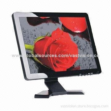 17-inch LCD CCTV Monitor with 1,024 x 768 Pixels, Built-in 4 Channel Optional